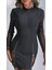 Kadın Kolları ve Etek Ucu Dantel Detay Fermuar Dekolteli Skuba Kumaş Mini Elbise 1