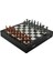 Orta Boy Metal Truva-Sparta Satranç Takımı Antik ve Mermer Desenli Sandıklı Mdf Tahtası (36X36X6 Cm.) 2