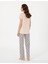 Kadın Bej Kısakollu Pijama Takımı 50318971-VR011 5