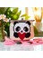 El Örgüsü Panda Işlemeli Küçük Kadın Çanta 1