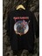 Oversize England Flag Iron Maiden Ense Baskılı Tişört, Unisex Rock Band Bisiklet Yaka T-Shirt 3