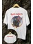 Oversize England Flag Iron Maiden Ense Baskılı Tişört, Unisex Rock Band Bisiklet Yaka T-Shirt 1