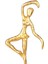 Metal Biblo Balerin Gold-Siyah 11X7X30 Cm. 3
