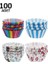 Home 100 Adet Desenli Cupcake Kalıbı,renkli Browni ve Muffin Kabı,kağıdı 2