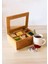 Bambu 6 Bölmeli Çay Kutusu -%100 Orjinal Bambu Mıknatıslı Kapak 21X16,5 X7CM 3