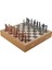 Büyük Boy Metal Osmanlı-Bizans Satranç Tk. Antik ve Mermer Desenli Sandıklı Mdf TAHTASI(36X36 Cm.) 2