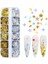 Holografik Gold Gümüş Ay ve Yıldızlar Tırnak Süsleme Folyo Pulları Mix Nail Art 2