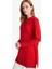 Regular Fit Bisiklet Yaka Yırtmaçlı Basic Düz Uzun Kollu Tunik H3431AZ25WN 4