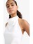 Slim Fit Dar Kesim Halter Yaka Bluz F8007AX25AU 4