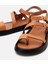 01SAY307690A370 KADIN Taba Yaya Ayarlanabilir Kemerli Düz Sandalet 3