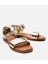 01SAH306960A540 KADIN Deri Gold Ayarlanabilir Düz Sandalet 2