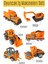 Metal Inşaat Araç Seti 6 Parça Beton Mikseri Kepçe Forklift Yol Düzleyici Kamyon 1