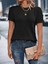 Kadın Kısa Kollu Yaka Detay Triko Bluz 4