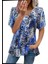 Rose's Boutiqe All About Women Kadın V Yaka Renkli Leopar Desen Büzgü Detay Süprem Bluz 3