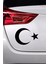 Ay Yıldız Atatürk Silüet - Araç, Oto, Laptop, Duvar Uyumlu Sticker 25*17 cm 2