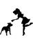 Pitbul ve Kız Sticker Oto Motor Laptop Duvar Folyo Sticker 30X24 cm 1
