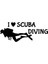 I Love Scuba Diving Sticker Duvar Dekor Sticker 40 x 16 cm 1