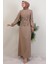 Yase Taşlı Elbise Bej 1
