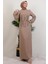 Yase Taşlı Elbise Bej 3