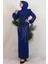 Yase Taşlı Elbise Gece Mavi 3