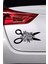 Güllü Makas Sticker Oto Motor Laptop Duvar Folyo Sticker 10 x 5 cm 3