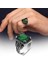 Yeşil Taşlı 925 Gümüş Serçe Parmak Erkek Yüzük 1
