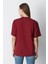 Süper Kalite Kadın %100 Pamuk Bordo Bisiklet Yaka Oversize Boyfriend T-Shirt 4