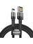 Cafule Special Edition, Usb-A & Lightning 2.4 A Şarj & Data Aktarım Kablosu,1 Metre, Gri - Siyah, ‎calklf-Gg1 1