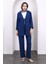 Indigo Ön Bağlamalı Bürümcük Kimono Pantolonlu Takım 2