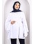 Beyaz Beli Ipli Volanlı Tunik 1