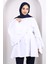 Beyaz Beli Ipli Volanlı Tunik 3