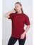 Unisex Oversize Basic 3'lü Siyah Beyaz Bordo Renk T-Shirt 4