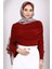 Bordo Kol Yaka Detaylı Sandy Bluz 2