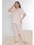 Büyük Beden Battal Viskon Kısa Kol Yazlık Pijama Takımı Dowry B08-90 2