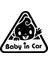 Baby In Car Üçgen Sticker Oto Motor Laptop Duvar Folyo Sticker 25X22 cm 1