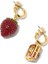 Pavé Strawberry Huggie Küpe, Kristalli, Asimetrik Tasarım 2