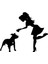 Pitbul ve Kız Sticker Oto Motor Laptop Duvar Folyo Sticker 10X8 cm 1