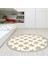 Kaymaz Dijital Mutfak & Salon Halı Luna Pamuk Saçaklı Yuvarlak Vintage AL5011 Bej 6