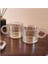 Line Luster 3’lü 325 ml Cam Kupa Seti – Boncuklu Kulp Tasarımlı Büyük Cam Mug Bardak 2