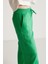 Sadıe Kadın %100 Keten Relaxed Kalıp Beli Lastikli Yeşil Pantolon 4