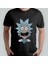 Rick And Morty - Rick Yüz - Model 1 %100 Pamuklu Bisiklet Yaka T-Shirt 1