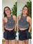 Yeni Sezon Basic Yıkamalı Halter Yaka Crop Şık Antrasit Kaliteli Bluz Şık Rahat Günlük Kolsuz Body 1
