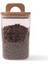 1200 ml Akasya Kapaklı Kare Cam Kavanoz BOR041 1