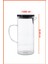 Metal Kapaklı Borosilikat Cam Isıya Dayanıklı Süzgeçli 1500 ml Sürahi 6
