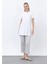 Minimalist Ribana Detaylı Basic T-Shirt Ekru 1