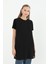 Kadın Basic Uzun T-Shirt Siyah 10271 2