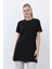 Minimalist Ribana Detaylı Siyah Basic T-Shirt 40013 2