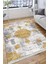 Gold Motifli Makinede Yıkanabilir Kilim Kaymaz Dot Tabanlı Oturma Odası Halısı 3045A 1