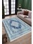 Mavi Kaymaz Tabanlı Halı Makinede Yıkanabilir Kilim Dot Tabanlı Salon Halısı 3001C 2