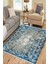 Turkuaz Kaymaz Tabanlı Halı Makinede Yıkanabilir Kilim Dot Tabanlı Salon Halısı 3010E 1